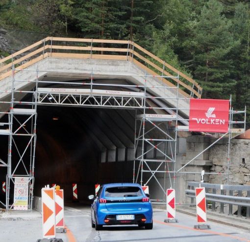Cantieri sulla A9 tra Gondo e il passo del Sempione