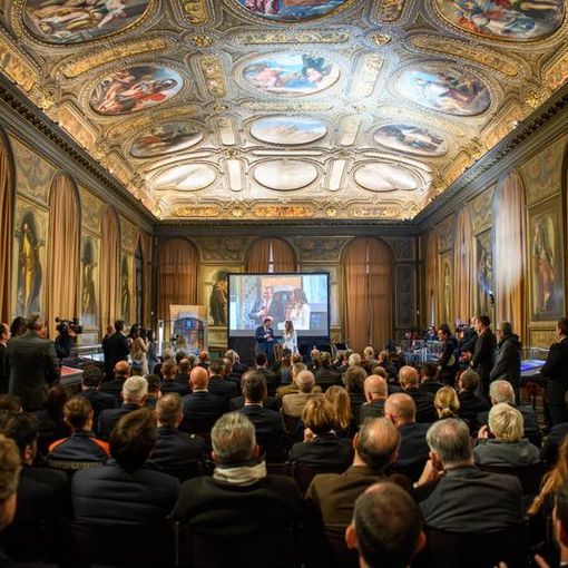 Foto: un momento della presentazione, a Venezia, del calendario della Guardia Costiera