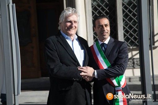 Foto: Léonard Gianadda col sindaco domese Lucio Pizzi