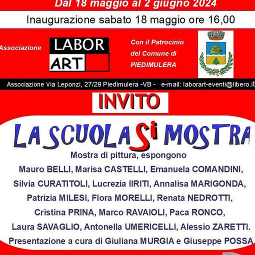 S'inaugura oggi a Piedimulera ''La scuola si mostra''