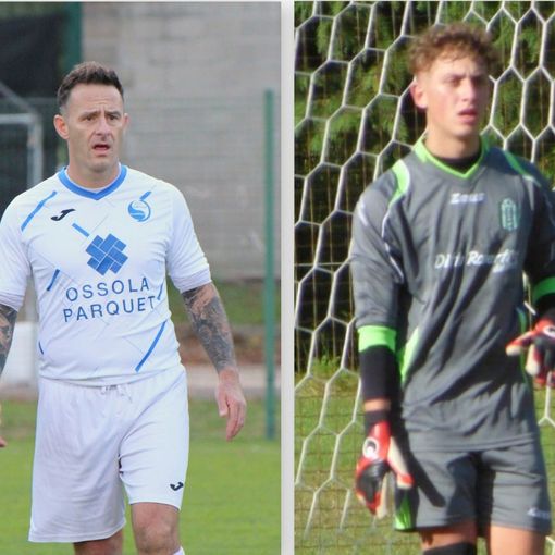 Foto: Matteo Primatesta autore di 4 reti e il portiere Lorenzo Bassi, entrambi protagonisti della vittoria del Fomarco