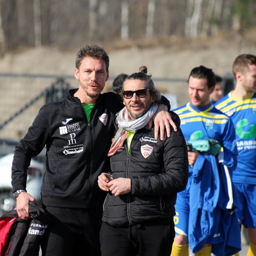 Foto: l'allenatore Micheal Nino a sinistra e a destra Giampiero Zani