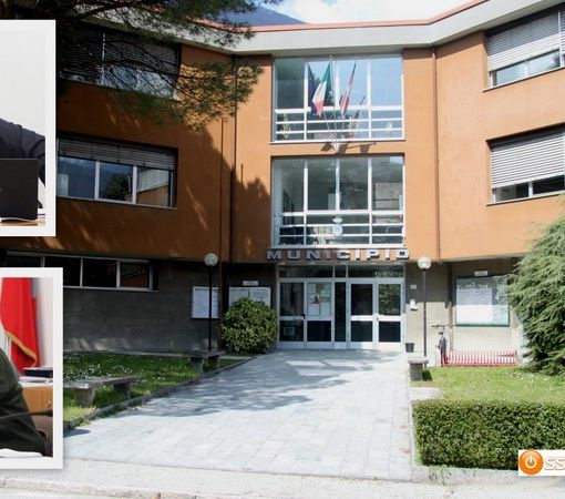 Foto: il municipio di Villadossola, nel riquadro l'assessore Stefano Cittadino e il capogruppo di minoranza Mauro Ferrari