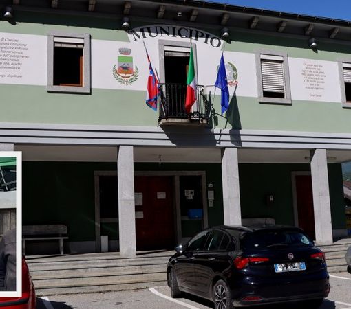 Foto: il municipio di Vogogna e nel riqadro il sindaco Fausto Dotta