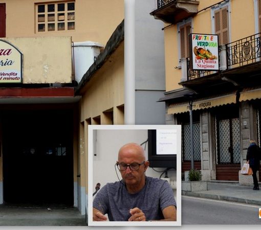 Foto: un paio di negozi chiusi a Villadossola, nel riquadro l'assessore Maurzio Gianola