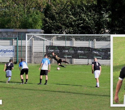 Foto: il rigore di Elca che al 45' sblocca Ornavassese-Villa
