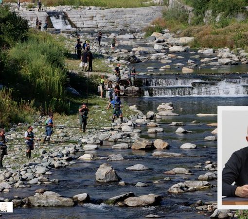 Foto: il torrente Ovesca, nel riquadro l'assessore Maurizio Gianola