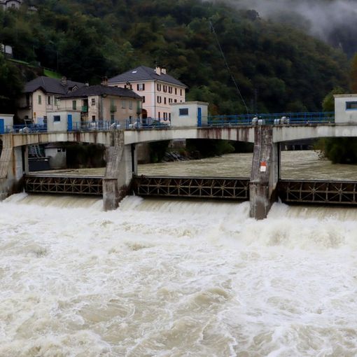 Il torrente Anza a Piedimulera, martedì mattina