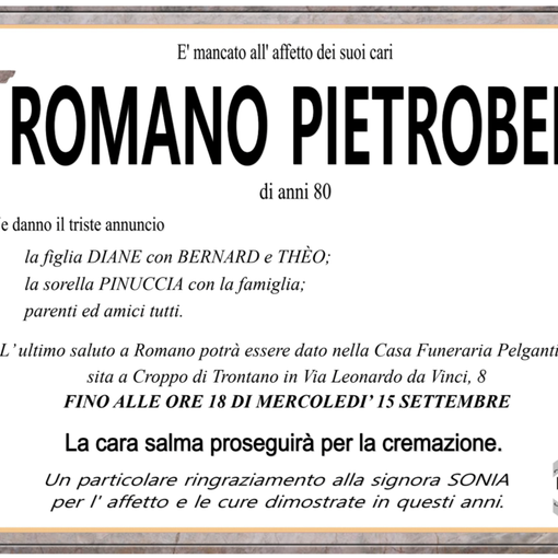 Romano Pietrobelli di anni 80
