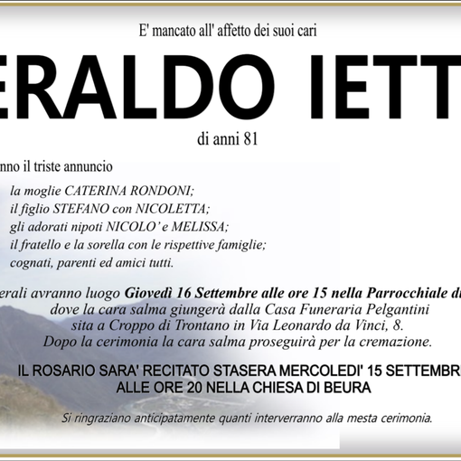 Eraldo Ietti di anni 81