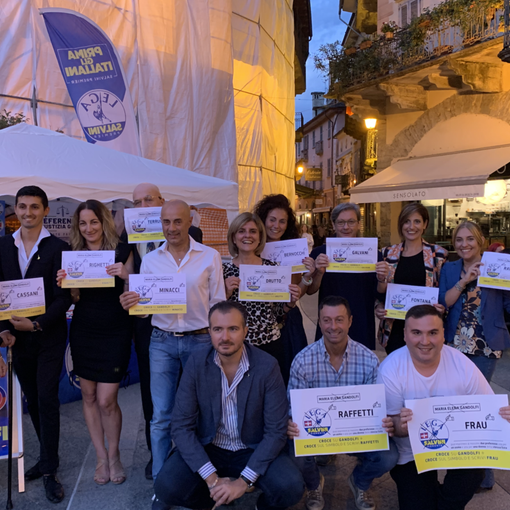 Il capogruppo della Lega Molinari a Domo per la campagna elettorale del centro destra