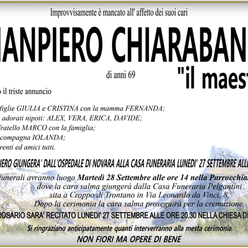 Gianpiero Chiarabano di anni 69 &quot;il maestro&quot;