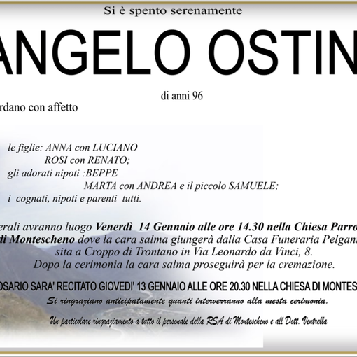 Angelo Ostini di anni 96