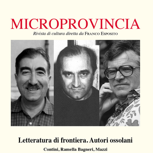 Microprovincia dedica un numero a Contini, Mazzi e Ramella Bagneri