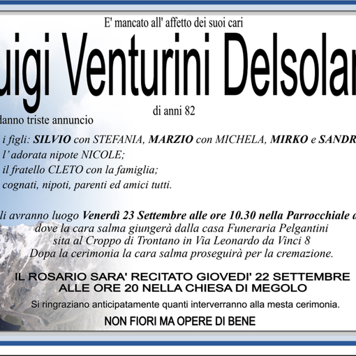 Luigi Venturini Del Solaro di anni 82