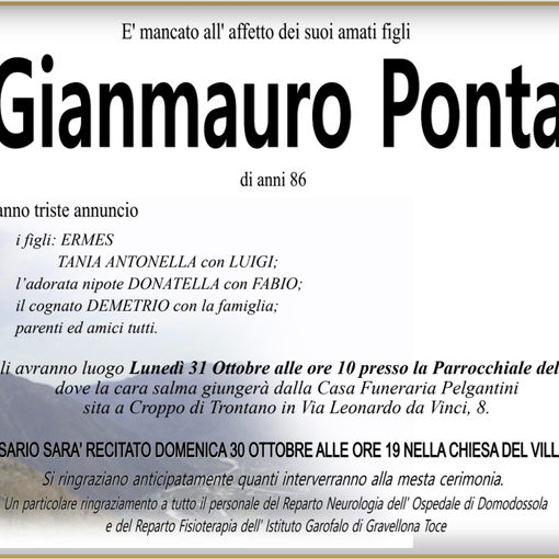 Gianmauro Ponta di anni 86