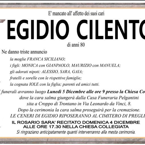 Egidio Cilento di anni 80