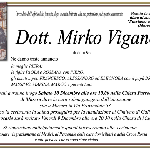 Dott. Mirko Viganò di anni 96