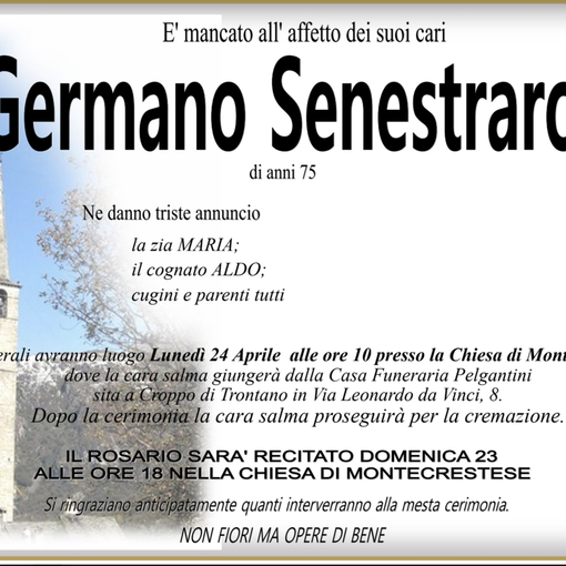Germano Senestraro di anni 75