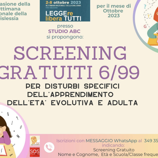 Ecco tutti gli eventi dello Studio Abc per la settimana nazionale della Dislessia