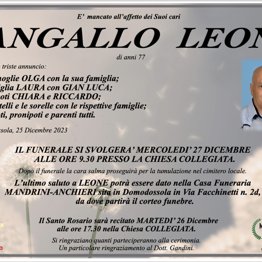 Pangallo Leone di anni 77