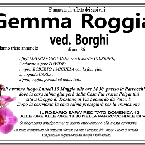 Gemma Roggia ved. Borghi di anni 86