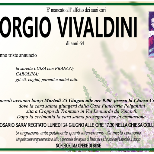 Giorgio Vivaldini di anni 64