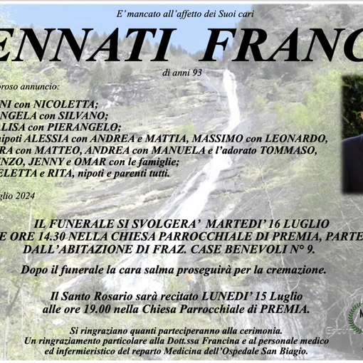 Pennati Franco di anni 93