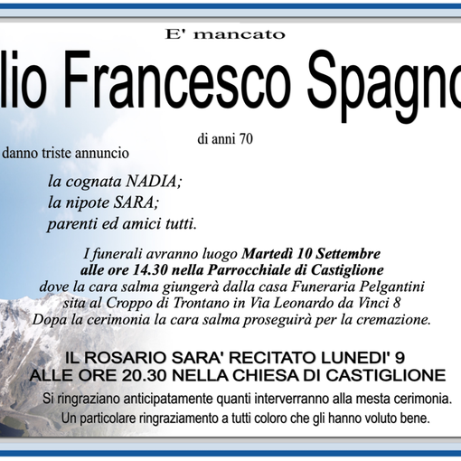 Elio Francesco Spagnoli di anni 70
