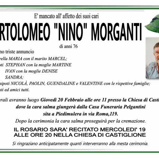 Bartolomeo &quot;Nino&quot; Morganti di anni 76