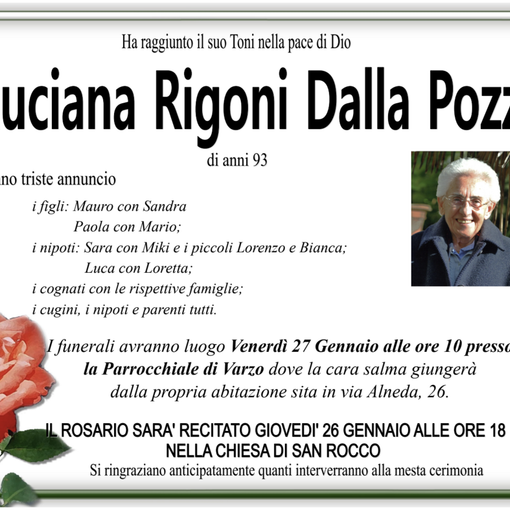 Luciana Rigoni Dalla Pozza di anni 93