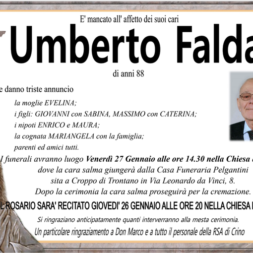 Umberto Falda di anni 88