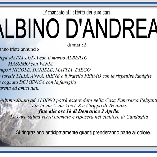 Albino D'Andrea di anni 82