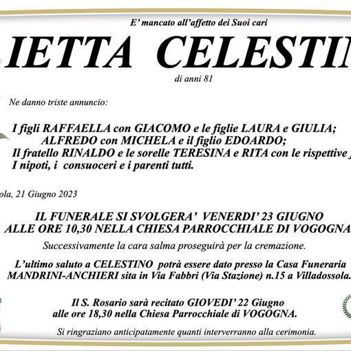 Ietta Celestino di anni 81