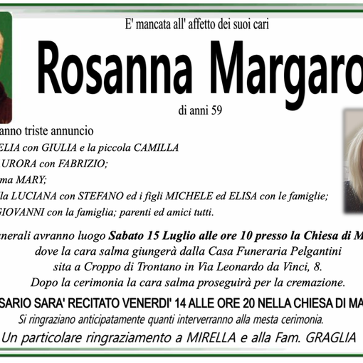 Rosanna Margaroli di anni 59