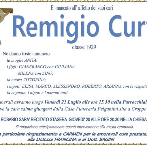 Remigio Curti Classe 1929