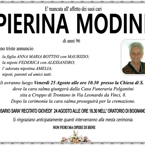Pierina Modini di anni 96