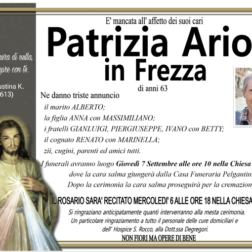 Patrizia Ariola in Frezza di anni 63