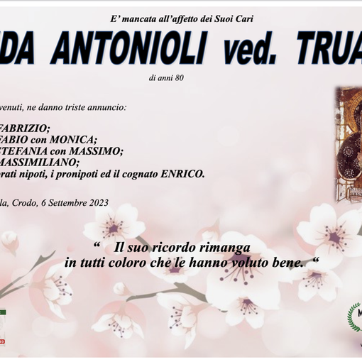 Alida Antonioli ved. Truant di anni 80