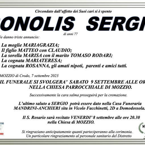 Bonolis Sergio di anni 77