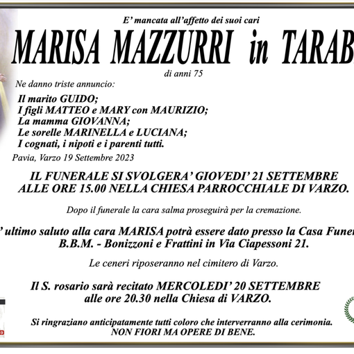 Marisa Mazzurri in Tarabelli di anni 75