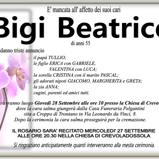 Bigi Beatrice di anni 55