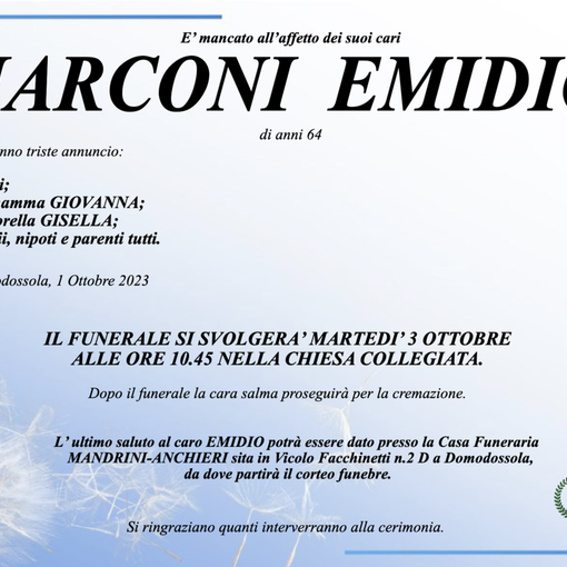 Marconi Emidio di anni 64