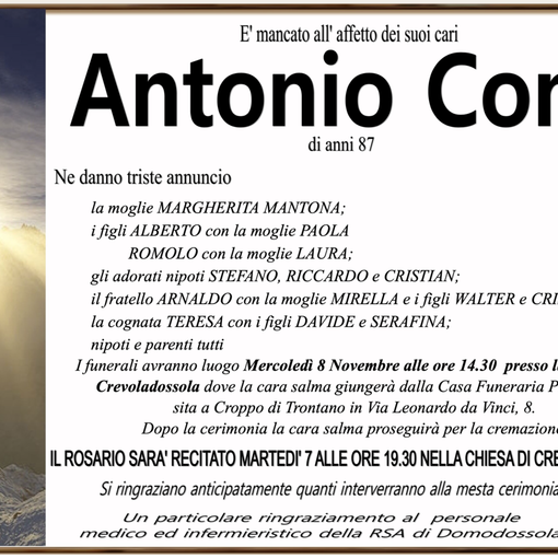Antonio Conti di anni 87