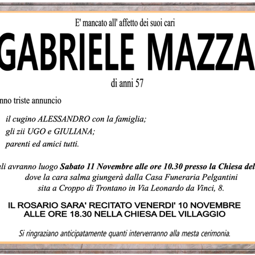 Gabriele Mazza di anni 57