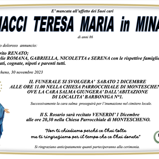 Minacci Teresa Maria di anni 86
