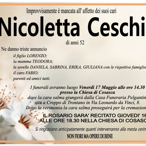 Nicoletta Ceschi di anni 52