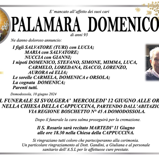 Palamara Domenico di anni 93