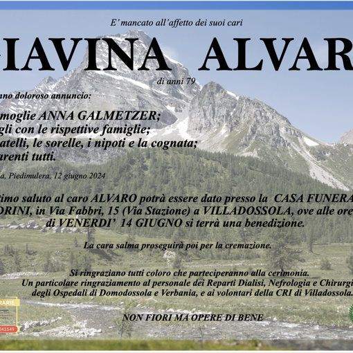 Giavina Alvaro di anni 79