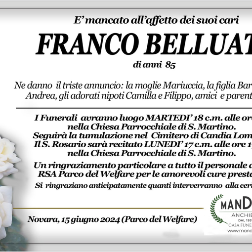 Franco Belluati di anni 85